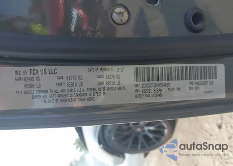 2017 Dodge Challenger R/T Scat Pack z USA, uszkodzony, nr VIN 2C3CDZFJ8HH594029